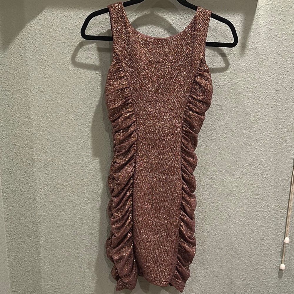 Brown shimmer Sleeveless Dress
